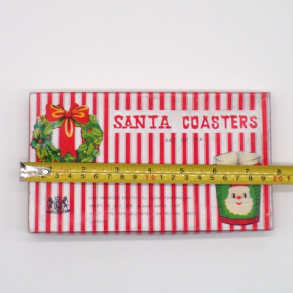 VTG Christmas Santa Coasters Chadwick Miller Knit Felt Koozies Set 6 Japan 60s - Picture 11 of 13
